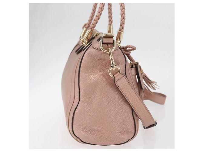 Borsa Tote in pelle GUCCI 2 in 1 Rosa Oro 282300 Auth ka3524 D'oro - vista 5