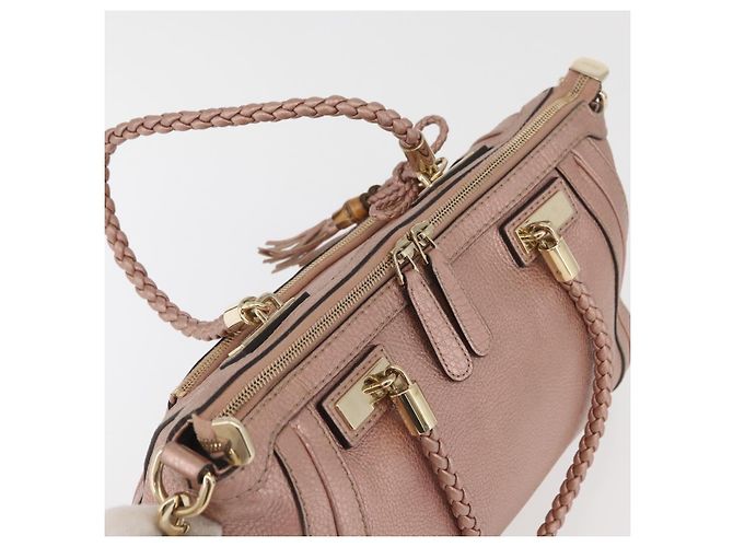 Borsa Tote in pelle GUCCI 2 in 1 Rosa Oro 282300 Auth ka3524 D'oro - vista 6