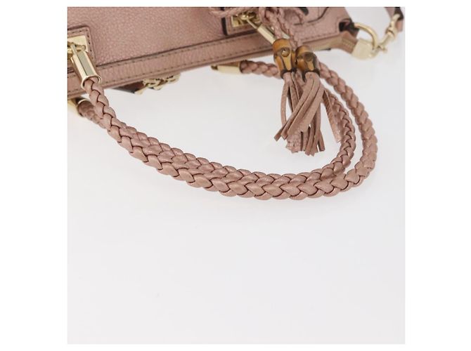 Borsa Tote in pelle GUCCI 2 in 1 Rosa Oro 282300 Auth ka3524 D'oro - vista 7