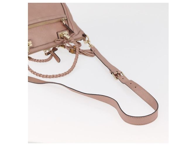 Borsa Tote in pelle GUCCI 2 in 1 Rosa Oro 282300 Auth ka3524 D'oro - vista 9