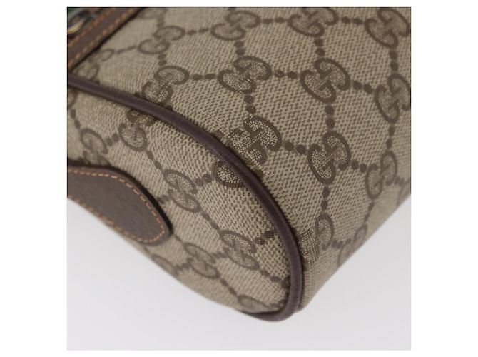 Borsa a Spalla Gucci GG Supreme Web Sherry Line PVC Beige 56 02 087 Auth BAZ559 D'oro - vista 10