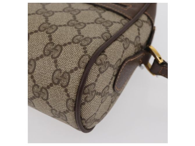 Borsa a Spalla Gucci GG Supreme Web Sherry Line PVC Beige 56 02 087 Auth BAZ559 D'oro - vista 11