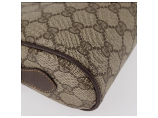 Borsa a Spalla Gucci GG Supreme Web Sherry Line PVC Beige 56 02 087 Auth BAZ559 D'oro - vista 12