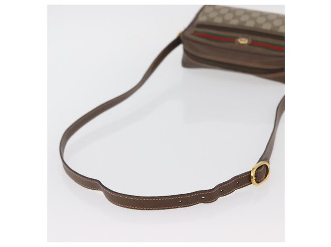 Borsa a Spalla Gucci GG Supreme Web Sherry Line PVC Beige 56 02 087 Auth BAZ559 D'oro - vista 7