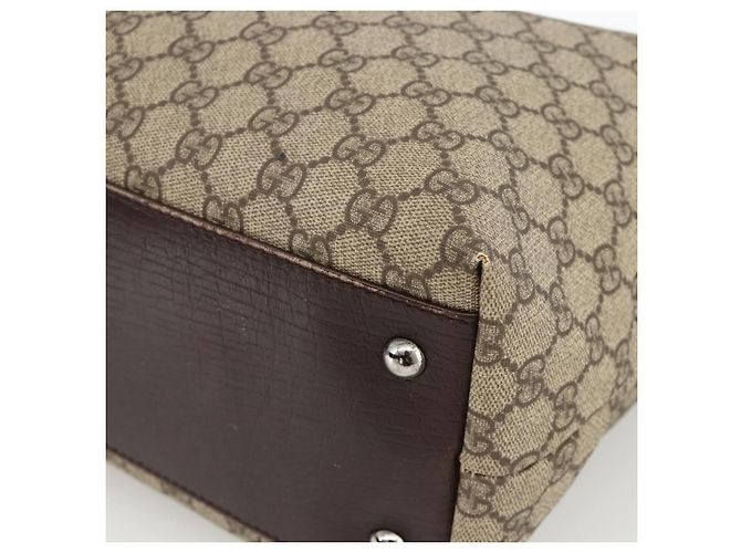 Borsa a mano GG Supreme in PVC beige e argento di GUCCI 131220 Auth ka3507 - vista 10