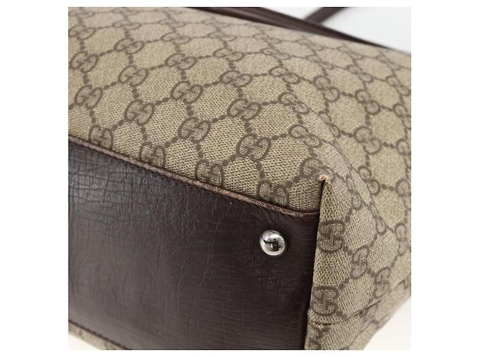 Borsa a mano GG Supreme in PVC beige e argento di GUCCI 131220 Auth ka3507 - vista 12