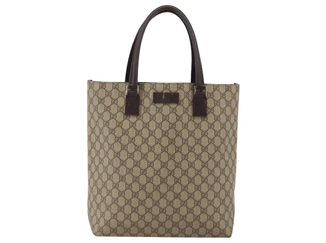 Borsa a mano GG Supreme in PVC beige e argento di GUCCI 131220 Auth ka3507 - vista 2