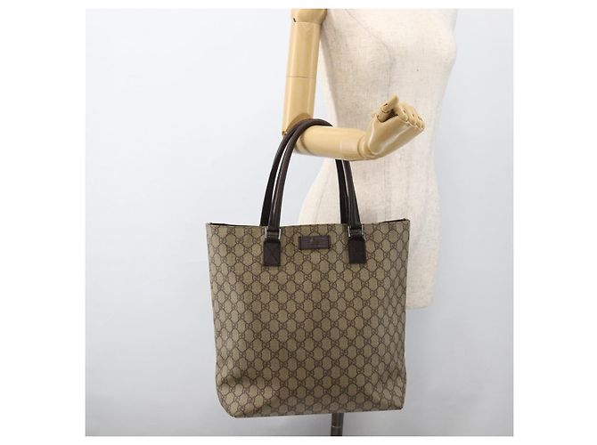 Borsa a mano GG Supreme in PVC beige e argento di GUCCI 131220 Auth ka3507 - vista 21