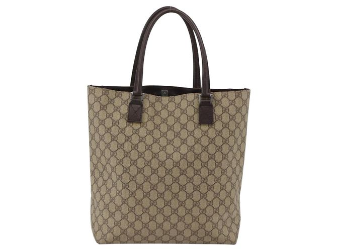 Borsa a mano GG Supreme in PVC beige e argento di GUCCI 131220 Auth ka3507 - vista 3