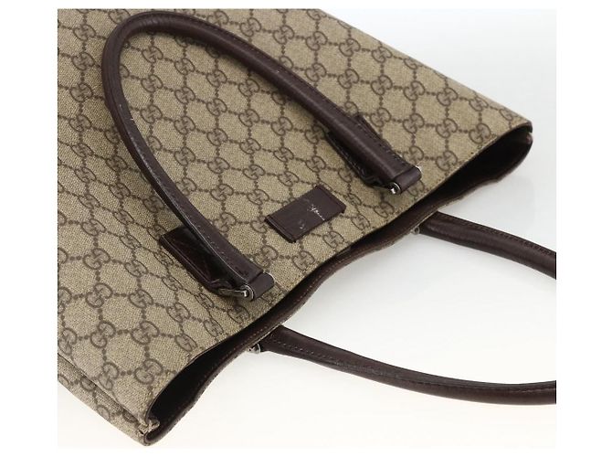 Borsa a mano GG Supreme in PVC beige e argento di GUCCI 131220 Auth ka3507 - vista 6
