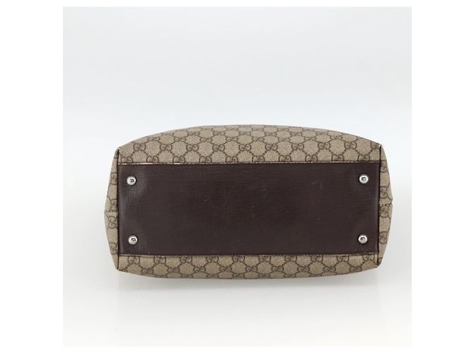 Borsa a mano GG Supreme in PVC beige e argento di GUCCI 131220 Auth ka3507 - vista 9
