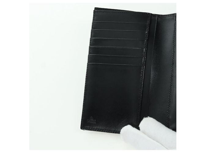 Fendi Cartera Trifold de Lona Zucchino Negra Auth am11191V Negro - vista 18