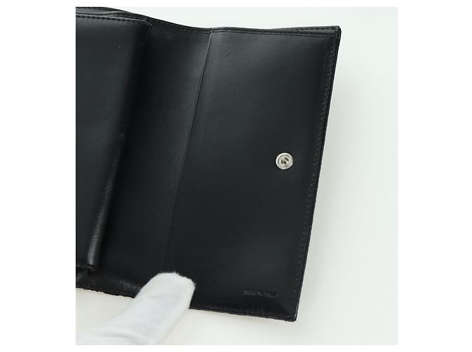 Fendi Cartera Trifold de Lona Zucchino Negra Auth am11191V Negro - vista 20