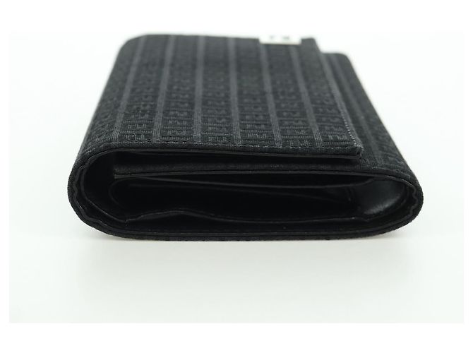 Fendi Cartera Trifold de Lona Zucchino Negra Auth am11191V Negro - vista 3