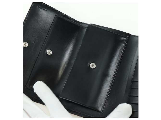 Fendi Cartera Trifold de Lona Zucchino Negra Auth am11191V Negro - vista 9