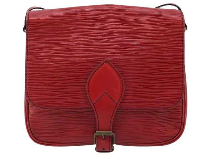 LOUIS VUITTON Borsa a Spalla Epi Cartesier MM Rossa M52247 LV Auth YKZ616 Rosso - vista 13
