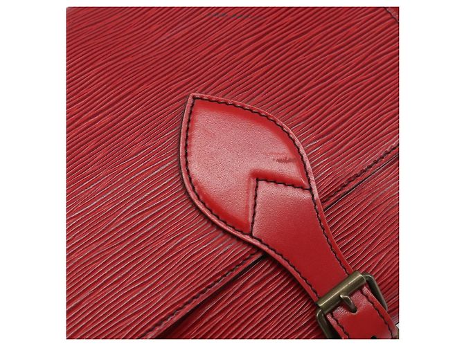 LOUIS VUITTON Borsa a Spalla Epi Cartesier MM Rossa M52247 LV Auth YKZ616 Rosso - vista 18