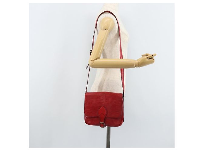 LOUIS VUITTON Borsa a Spalla Epi Cartesier MM Rossa M52247 LV Auth YKZ616 Rosso - vista 25