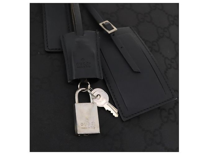 Borsa Boston GG Canvas Gucci Nera Argento Auth 173961 Nero - vista 15