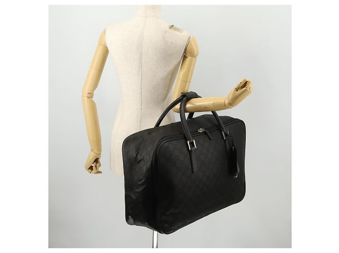 Borsa Boston GG Canvas Gucci Nera Argento Auth 173961 Nero - vista 26