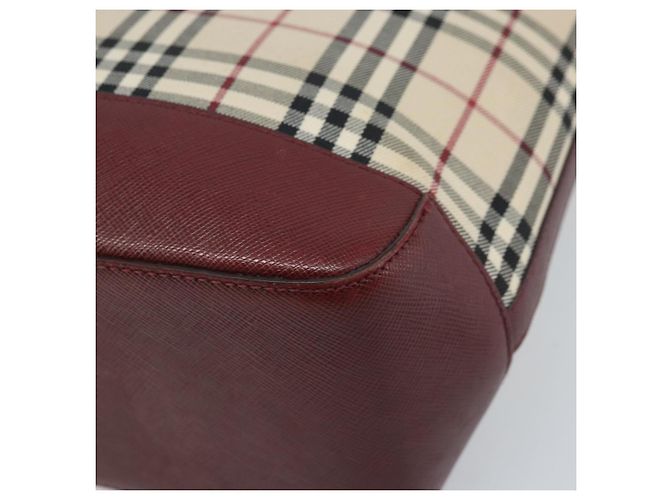 Bolsa de mão em canvas bege com estampa Nova Check da BURBERRY, dourada, Auth BA11740 Dourado - vista 14