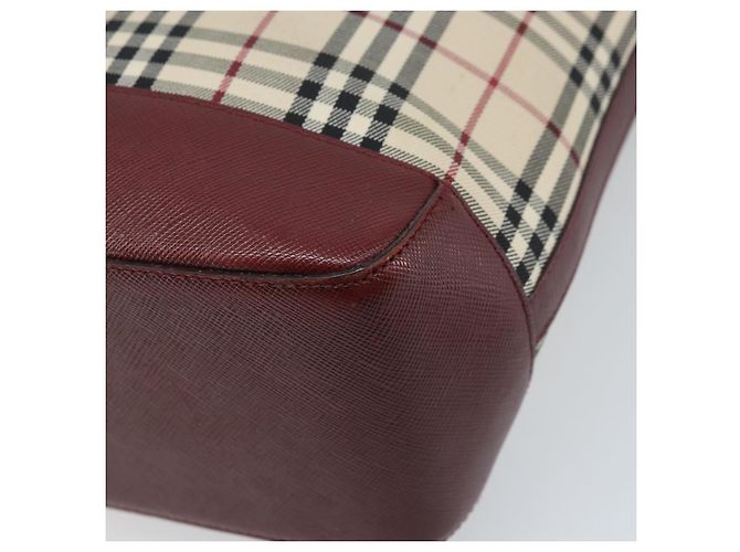 Bolsa de mão em canvas bege com estampa Nova Check da BURBERRY, dourada, Auth BA11740 Dourado - vista 16