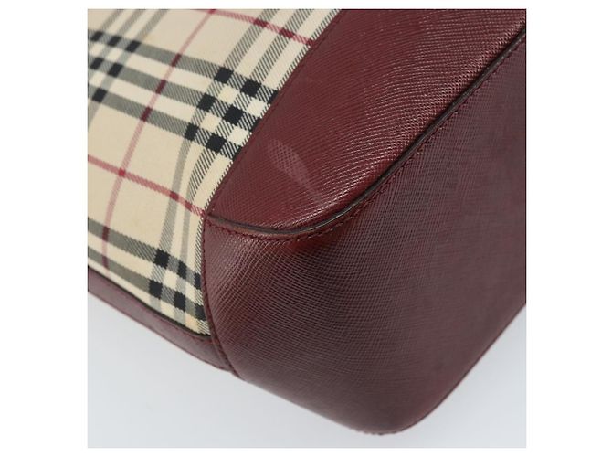 Bolsa de mão em canvas bege com estampa Nova Check da BURBERRY, dourada, Auth BA11740 Dourado - vista 9