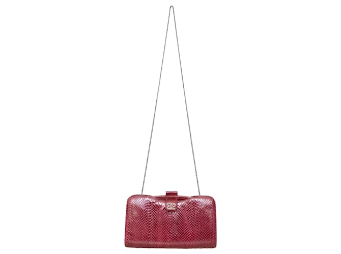 Timeless Bolsa de couro de cordeiro python Chanel - vista 3