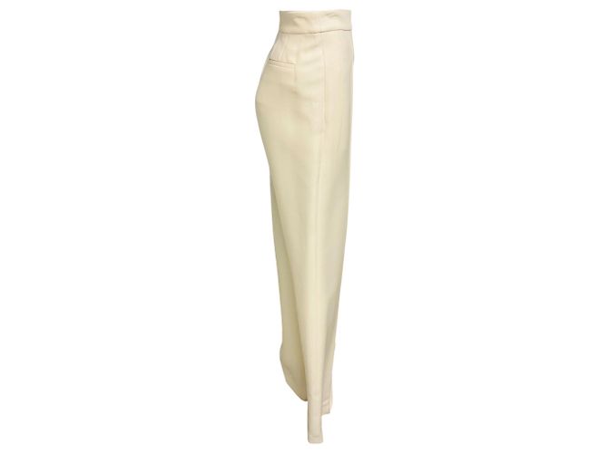 Calças largas em crepe creme Adam Lippes - vista 2