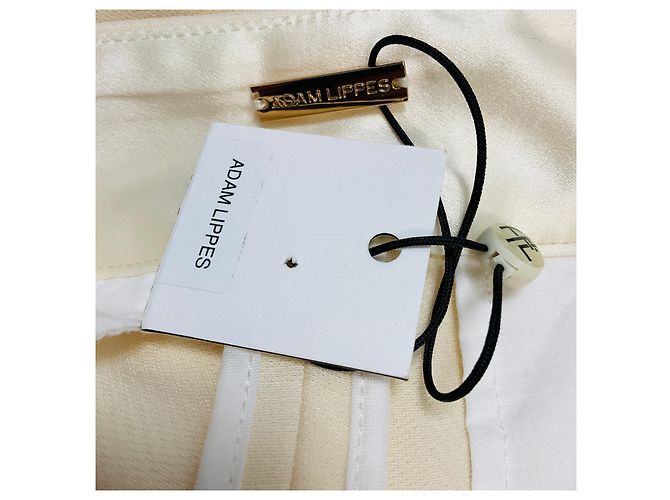 Calças largas em crepe creme Adam Lippes - vista 4