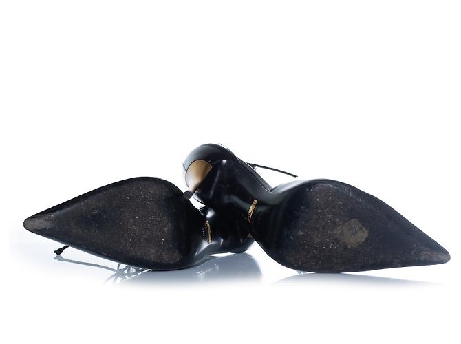 Gucci, 90 mm Miranda Lackleder-Pumps Schwarz Golden - Ansicht 7