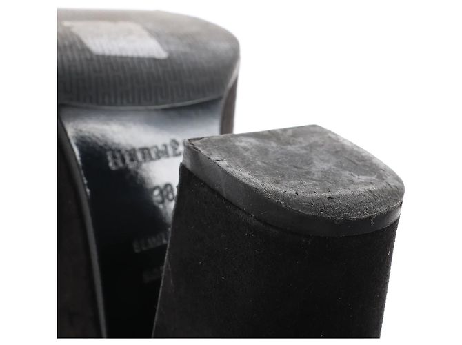 Kelly Hermès HERMES Tacchi in pelle e suede neri, Taglia 38 EU Nero - vista 12
