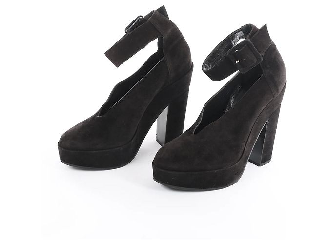 Kelly Hermès HERMES Tacchi in pelle e suede neri, Taglia 38 EU Nero - vista 2