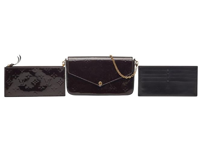 Pochette Félicie Borsa a spalla Louis Vuitton Monogram Vernis Pochette Felicie con catena Bordò Porpora Monogramma - vista 11