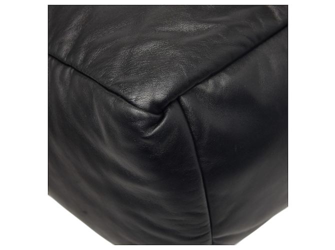 Borsa tote/spalla in pelle nera Prada Nero - vista 5