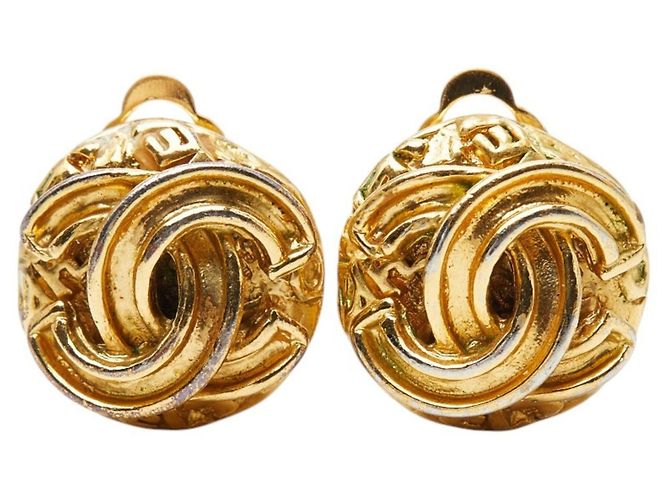 Timeless Chanel Vintage Coco Mark vergoldete Clip-Ohrringe Golden - Ansicht 2