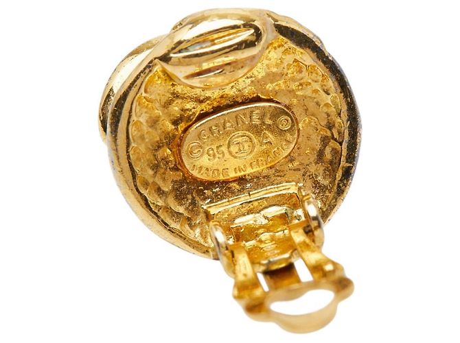 Timeless Chanel Vintage Coco Mark vergoldete Clip-Ohrringe Golden - Ansicht 4