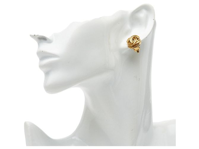Timeless Chanel Vintage Coco Mark vergoldete Clip-Ohrringe Golden - Ansicht 5