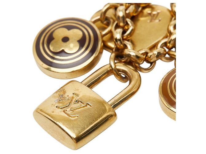 Portachiavi Charm Pastille con Catena Louis Vuitton Marrone D'oro - vista 3