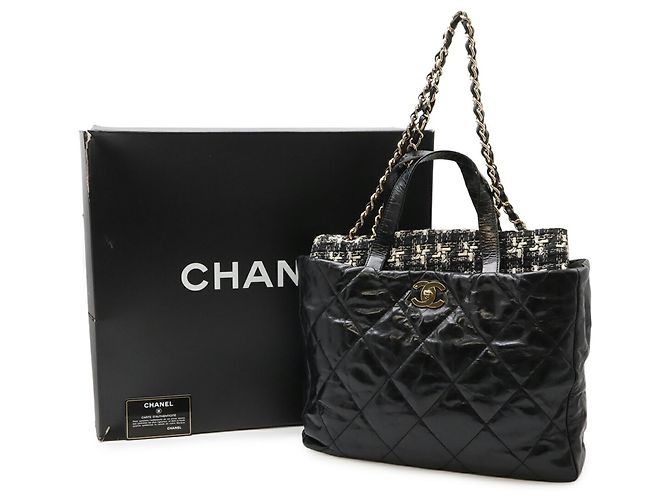Borsa Tote Matelassé Portobello Coco Mark di Chanel Nero Crudo - vista 10