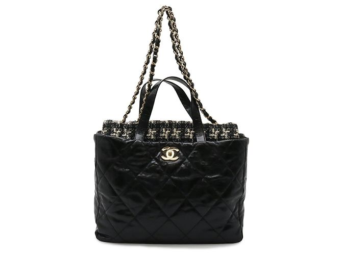 Borsa Tote Matelassé Portobello Coco Mark di Chanel Nero Crudo - vista 2