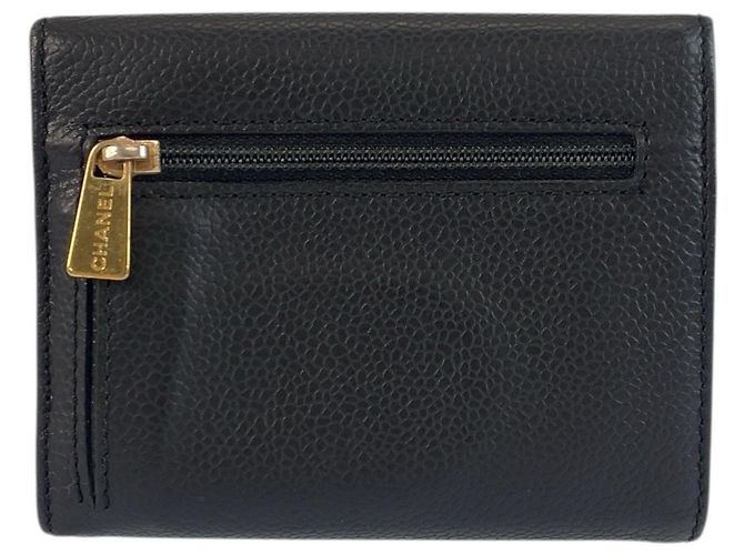 Schwarze Leder-Dreifach-Geldbörse Chanel Coco Mark - Ansicht 2