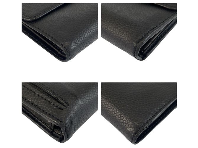 Schwarze Leder-Dreifach-Geldbörse Chanel Coco Mark - Ansicht 7