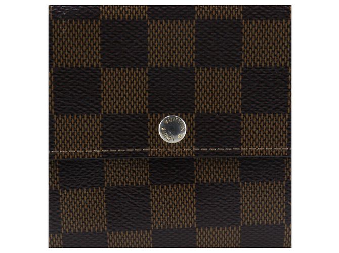 Sarah Cartera larga de lona Damier Louis Vuitton Castaño - vista 12