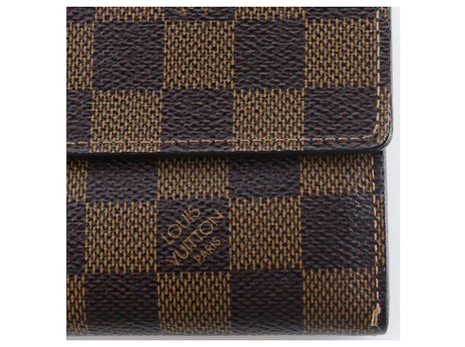 Sarah Cartera larga de lona Damier Louis Vuitton Castaño - vista 13