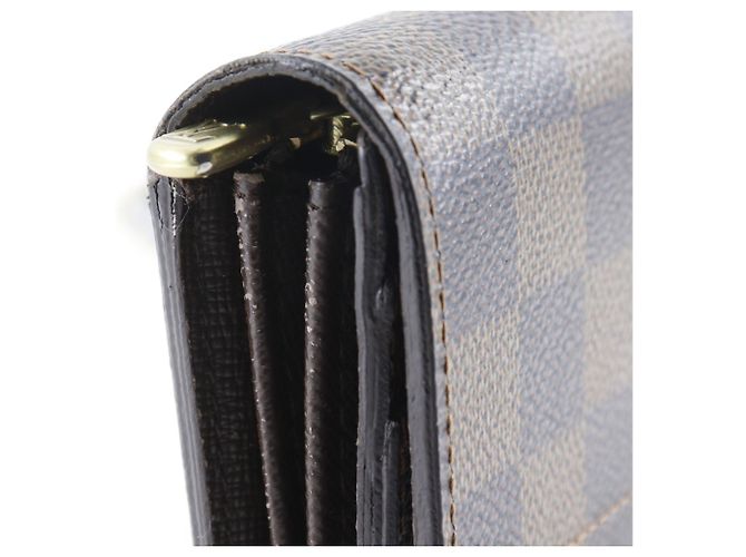 Sarah Cartera larga de lona Damier Louis Vuitton Castaño - vista 15