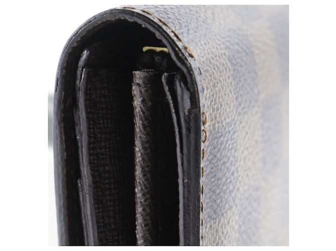 Sarah Cartera larga de lona Damier Louis Vuitton Castaño - vista 16