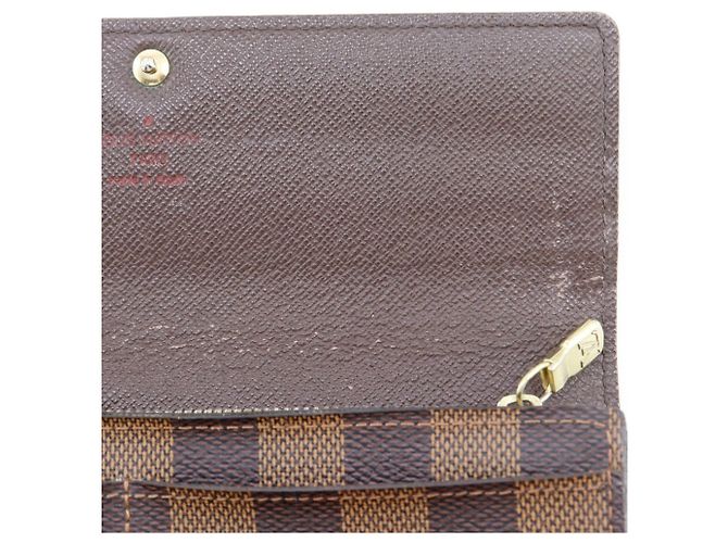 Sarah Cartera larga de lona Damier Louis Vuitton Castaño - vista 18