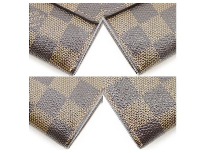 Sarah Cartera larga de lona Damier Louis Vuitton Castaño - vista 5