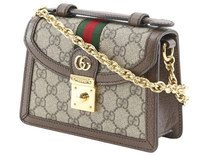 Borsa a Spalla Ophidia di Gucci Marrone - vista 2